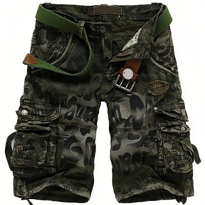 🩳 50% RABATT NU! 🧵 Herr Multi-Ficka Cargo Shorts – Klassisk Cargostil, Hållbart Tyg & Mångsidig för Alla Tillfällen ✨