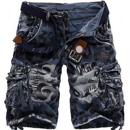 🩳 50% RABATT NU! 🧵 Herr Multi-Ficka Cargo Shorts – Klassisk Cargostil, Hållbart Tyg & Mångsidig för Alla Tillfällen ✨