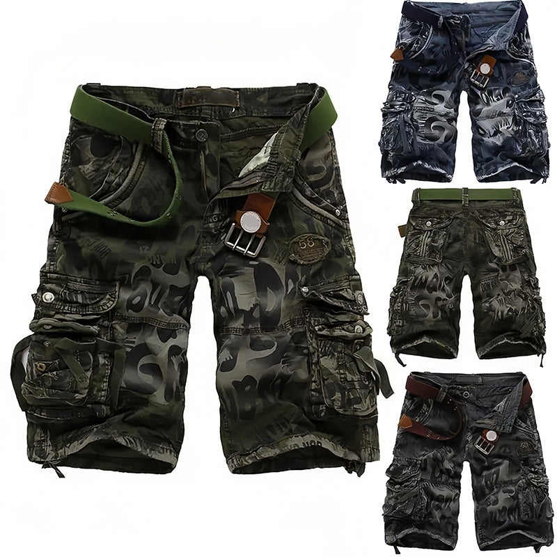 🩳 50% RABATT NU! 🧵 Herr Multi-Ficka Cargo Shorts – Klassisk Cargostil, Hållbart Tyg & Mångsidig för Alla Tillfällen ✨