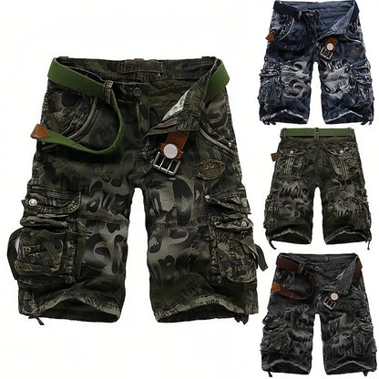 🩳 50% RABATT NU! 🧵 Herr Multi-Ficka Cargo Shorts – Klassisk Cargostil, Hållbart Tyg & Mångsidig för Alla Tillfällen ✨