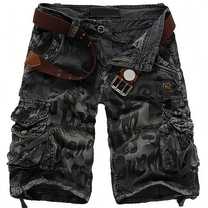 🩳 50% RABATT NU! 🧵 Herr Multi-Ficka Cargo Shorts – Klassisk Cargostil, Hållbart Tyg & Mångsidig för Alla Tillfällen ✨