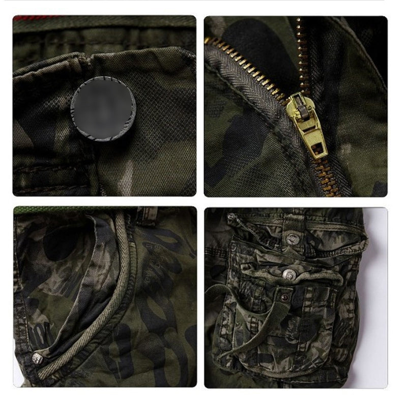 🩳 50% RABATT NU! 🧵 Herr Multi-Ficka Cargo Shorts – Klassisk Cargostil, Hållbart Tyg & Mångsidig för Alla Tillfällen ✨