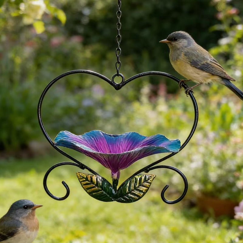 💖 Hjärtformad fågelmatare med blommor 🕊️🌸