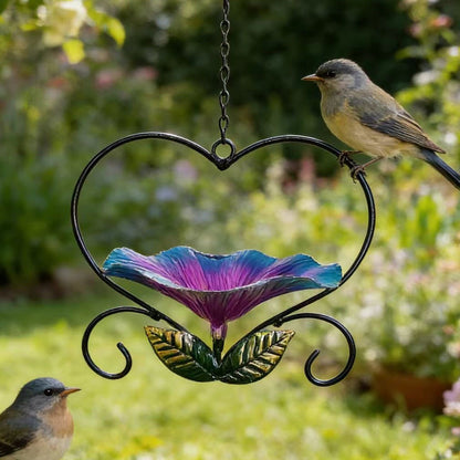 💖 Hjärtformad fågelmatare med blommor 🕊️🌸