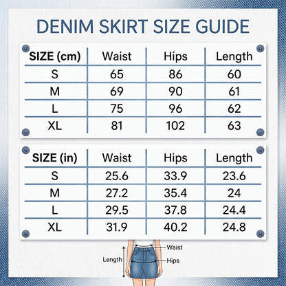 Midi-kjol i denim med utsvängd sjöjungfrumodell
