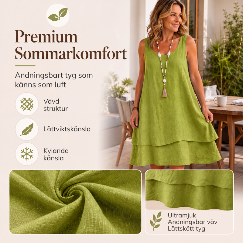 Kvinnors ärmlös dubbellagersklänning