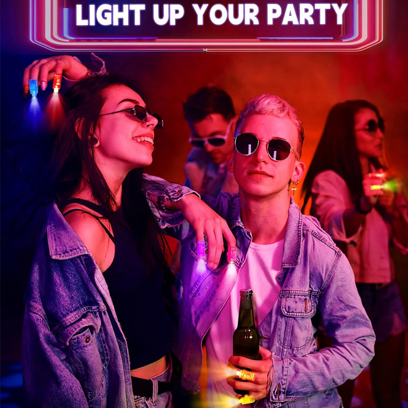 🥳2026 Het produkt🥳 Mini färgglad LED-fingerlampa – Ljust flerfärgat ljus, på/av med en knapp. Mjukt elastiskt band för en bekväm passform – perfekt för fester, konserter och barnlekar! 🎶✨