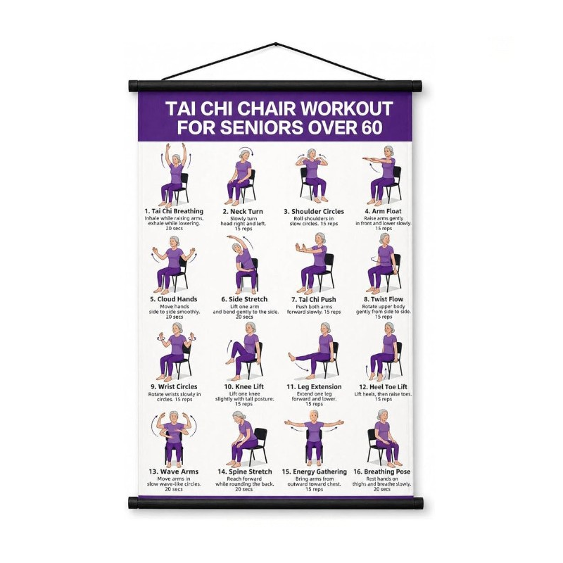 Tai Chi-träningsaffisch för seniorer
