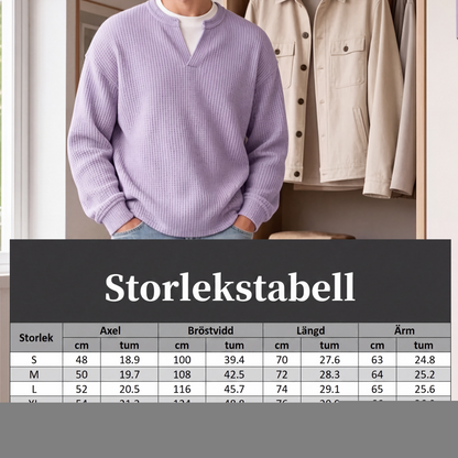 👕Skiktad komfort vaffel-T-shirt