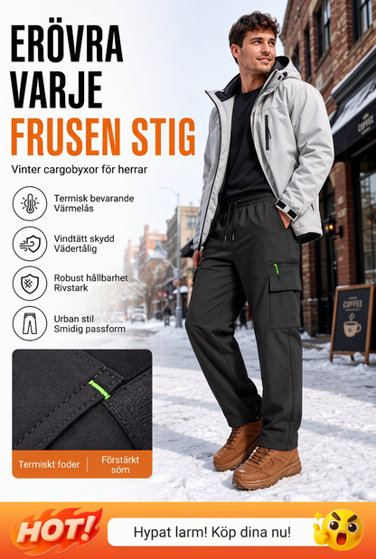 Vinterbyxor Herr – Vindtäta Termobyxor med Värmande Foder för Outdoor och Kalla Dagar