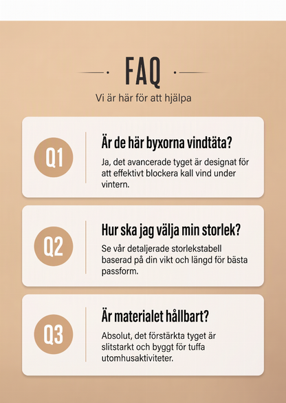 Vinterbyxor Herr – Vindtäta Termobyxor med Värmande Foder för Outdoor och Kalla Dagar