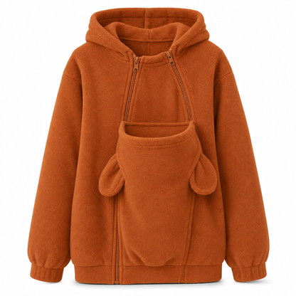 Lös hoodie med känguruficka och dragkedja för husdjur