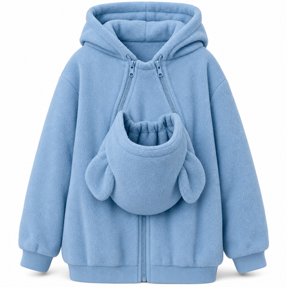 Lös hoodie med känguruficka och dragkedja för husdjur